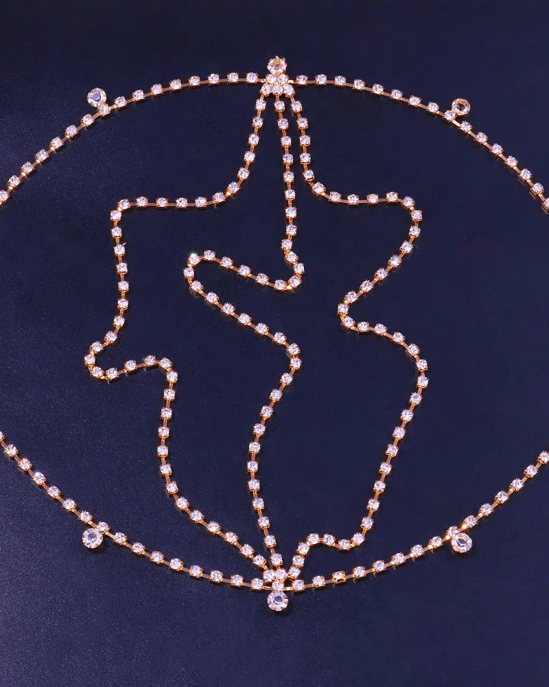 Gold Crystal Hair Chain for Girls – Festival Headpiece