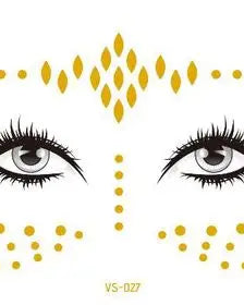 Gold Face Temporary Tattoo Rave Festival accessories rave outfit
