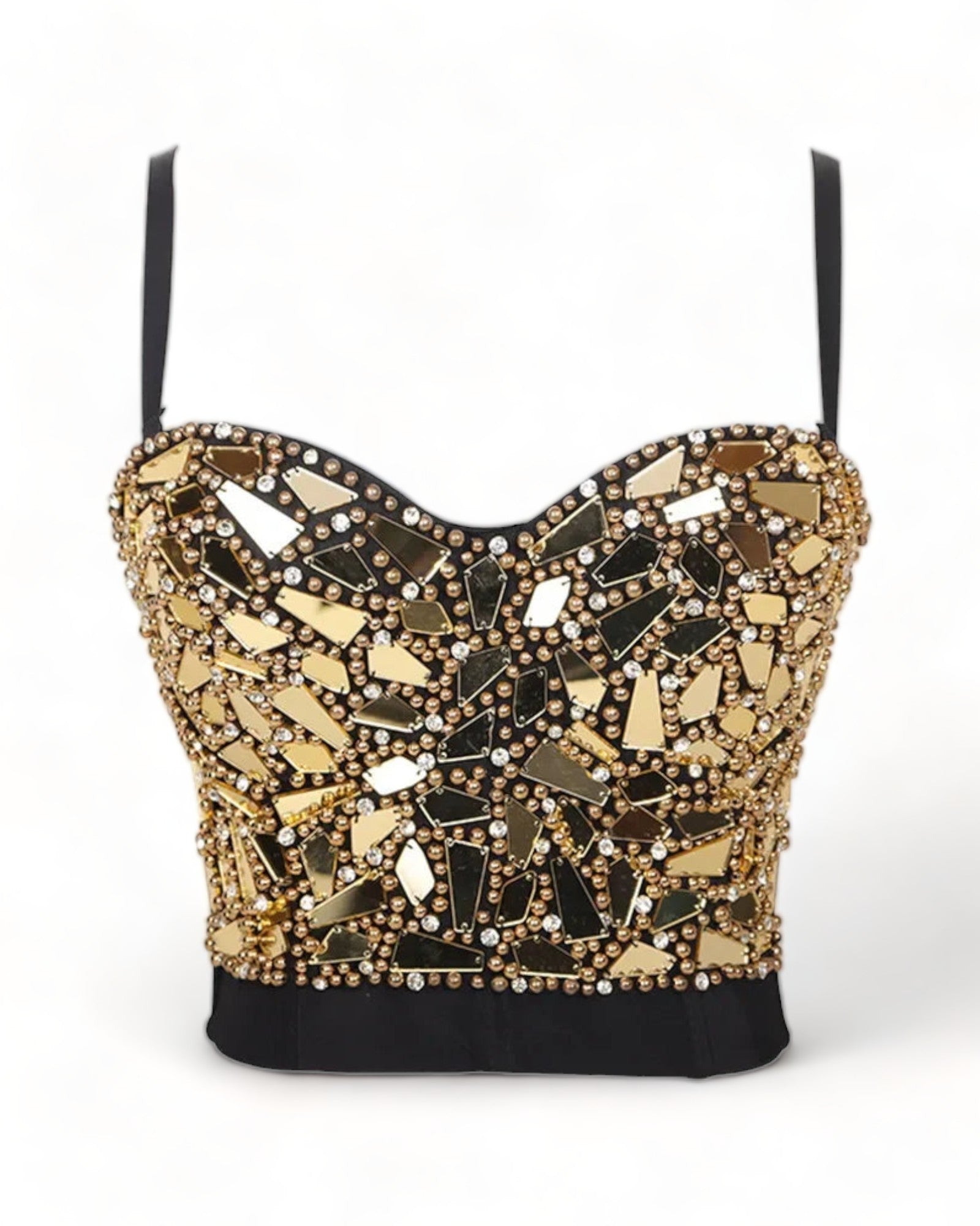 Gold Rhinestones Bustier