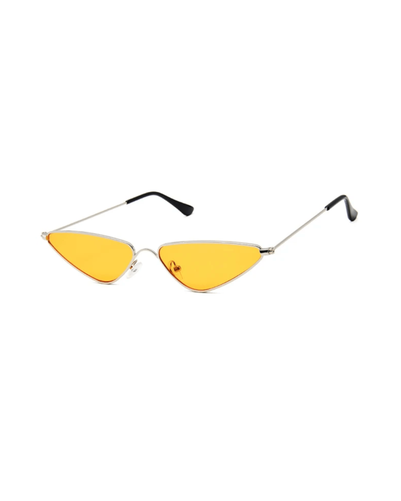 orange lens gold frame Vintage Triangle Cat-Eye Sunglasses