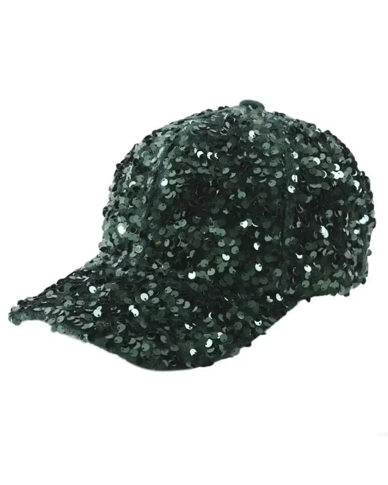 Gorra Verde de Lentejuelas Brillantes para Festival