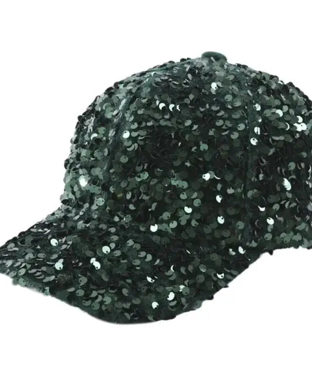 Green Festival Glitter Sequin Cap