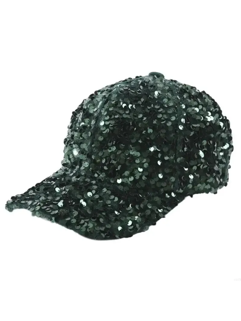 Gorra Verde de Lentejuelas Brillantes para Festival