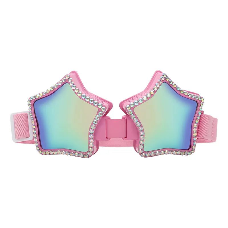 Heart Shaped Goggle Sunglasses Steampunk Cyberpunk Pink crystals Burning man Festival Rave