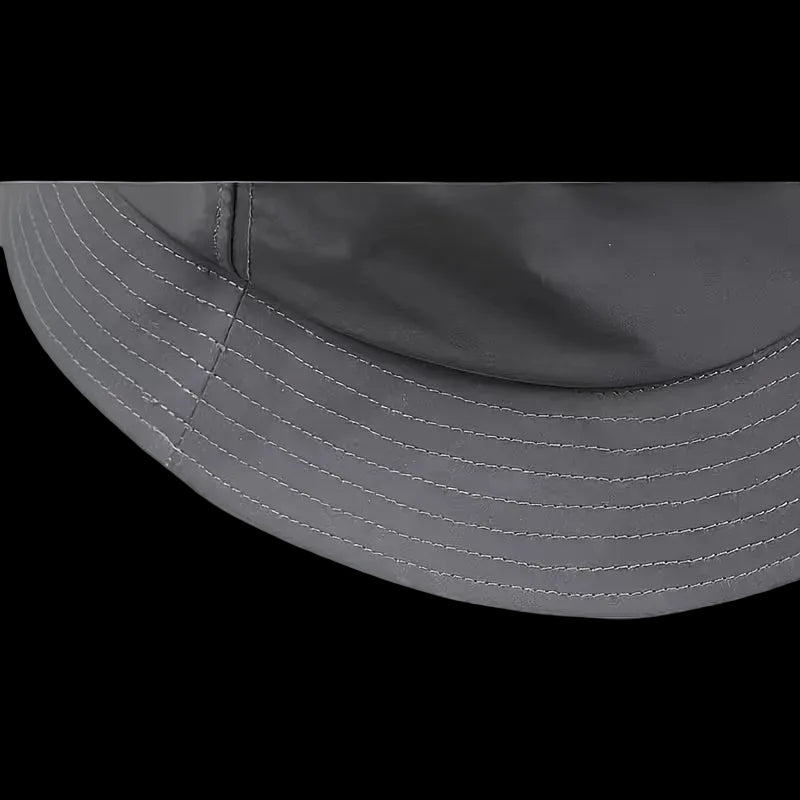 Holographic Reflective Bucket Hat showing the stylish, shiny brim and smooth polyester finish.