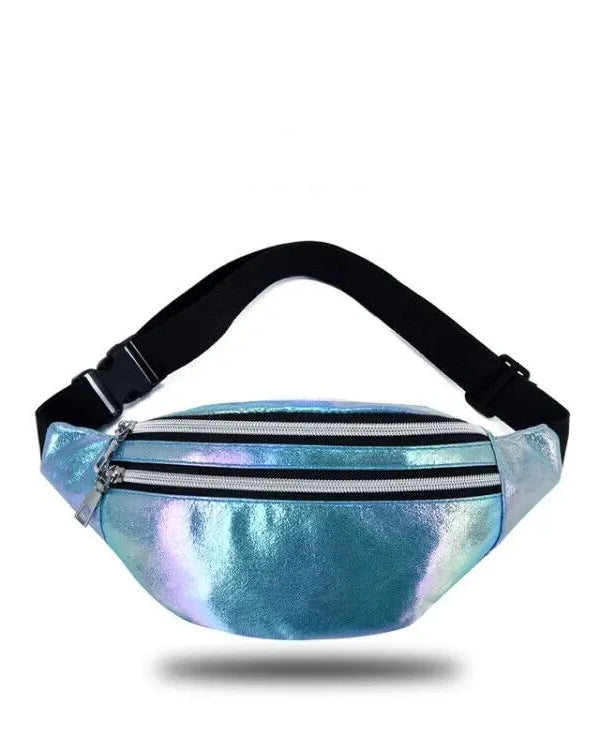 Blue Holographic Waist Bag