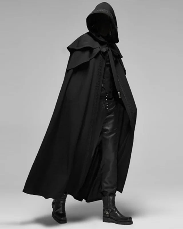 Black Hooded Cloak Cape