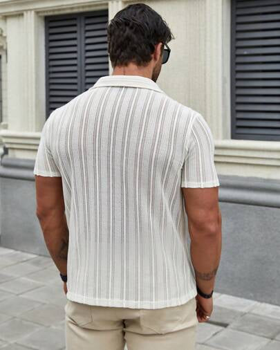 white Mesh Knit See Through Festival Shirt