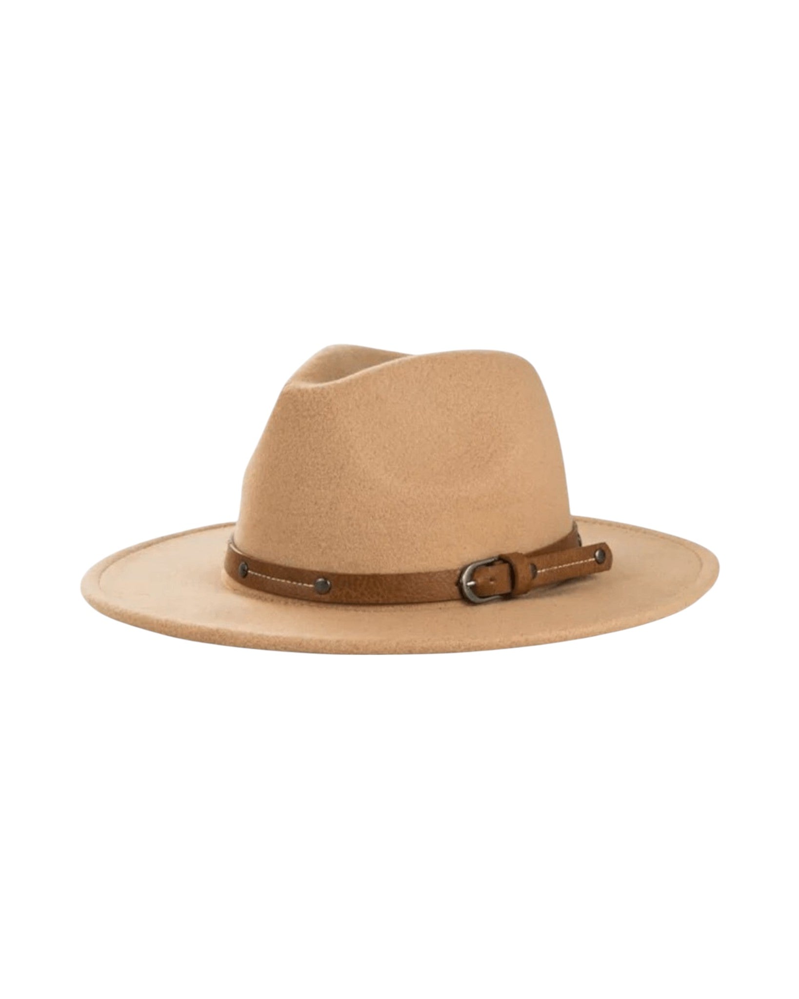Stylish Fedora Hat made from wool and polyester with a brown band for a trendy boho look.