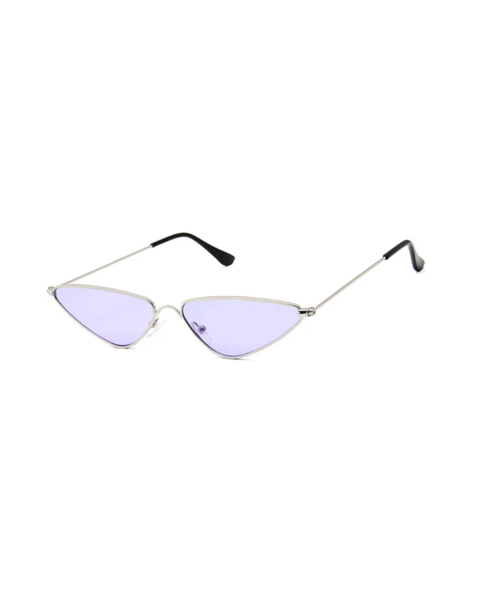 Violet Lens Vintage Triangle Cat-Eye Sunglasses with UV protection and anti-scratch lenses.