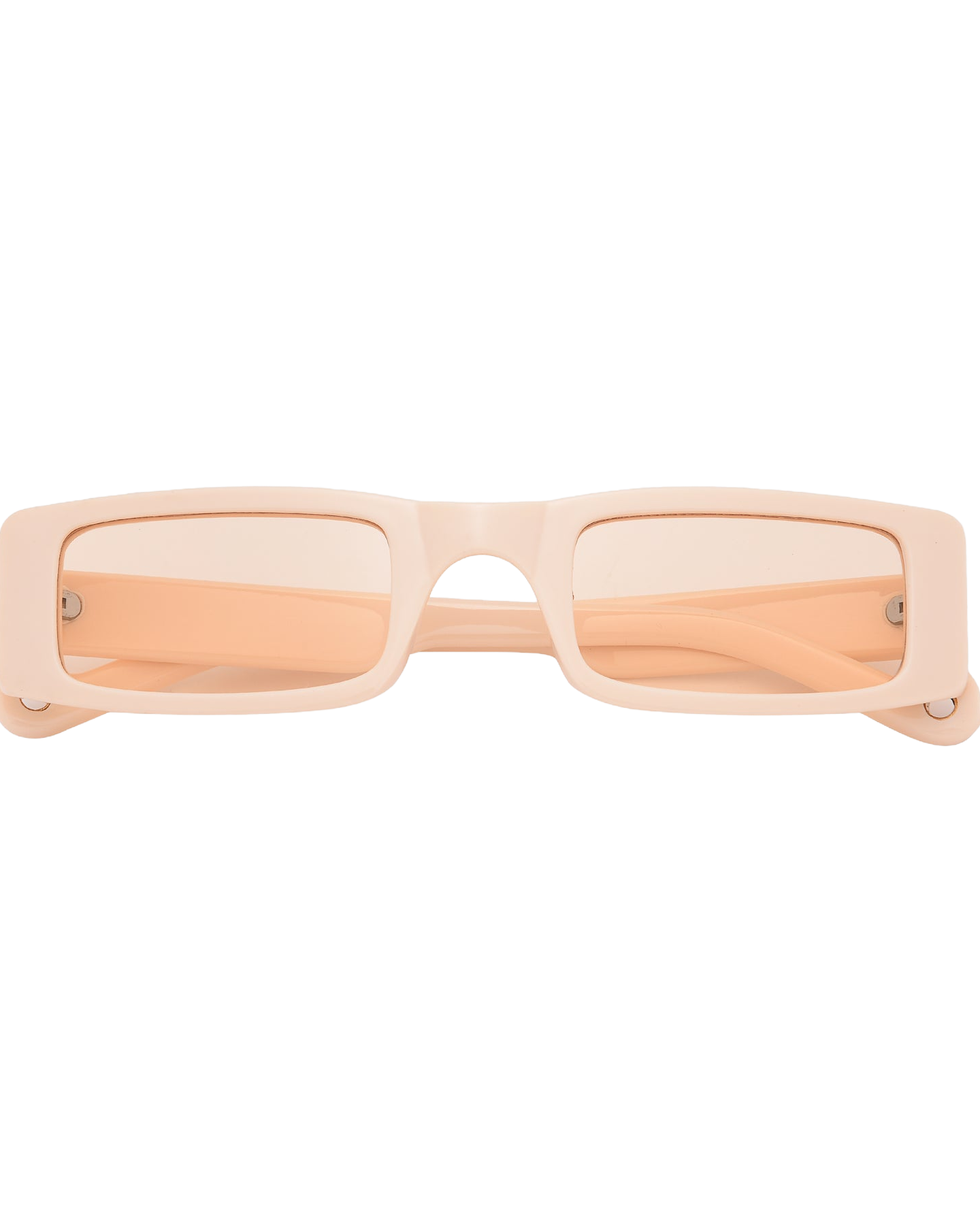 beige small Narrow Skinny Rectangle Sunglasses