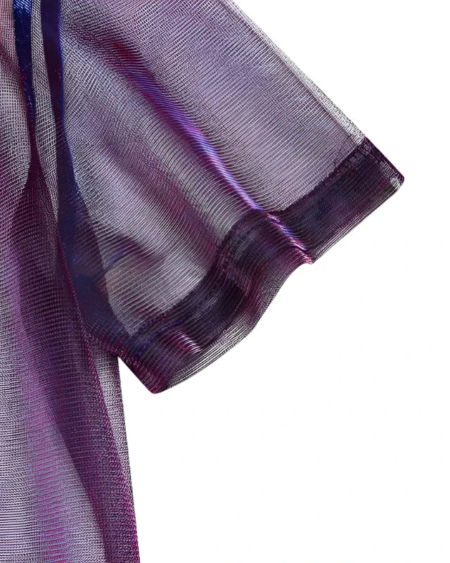 Purple Mesh Shirt See Through