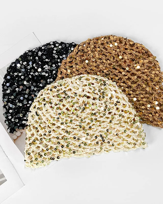 Mesh Sequined Beanie