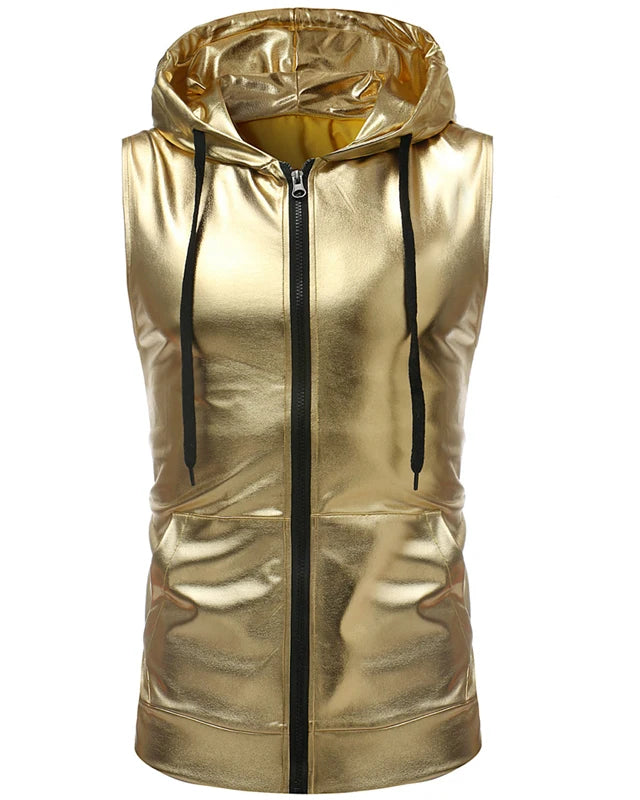 Gold Metallic Hooded T-Shirt