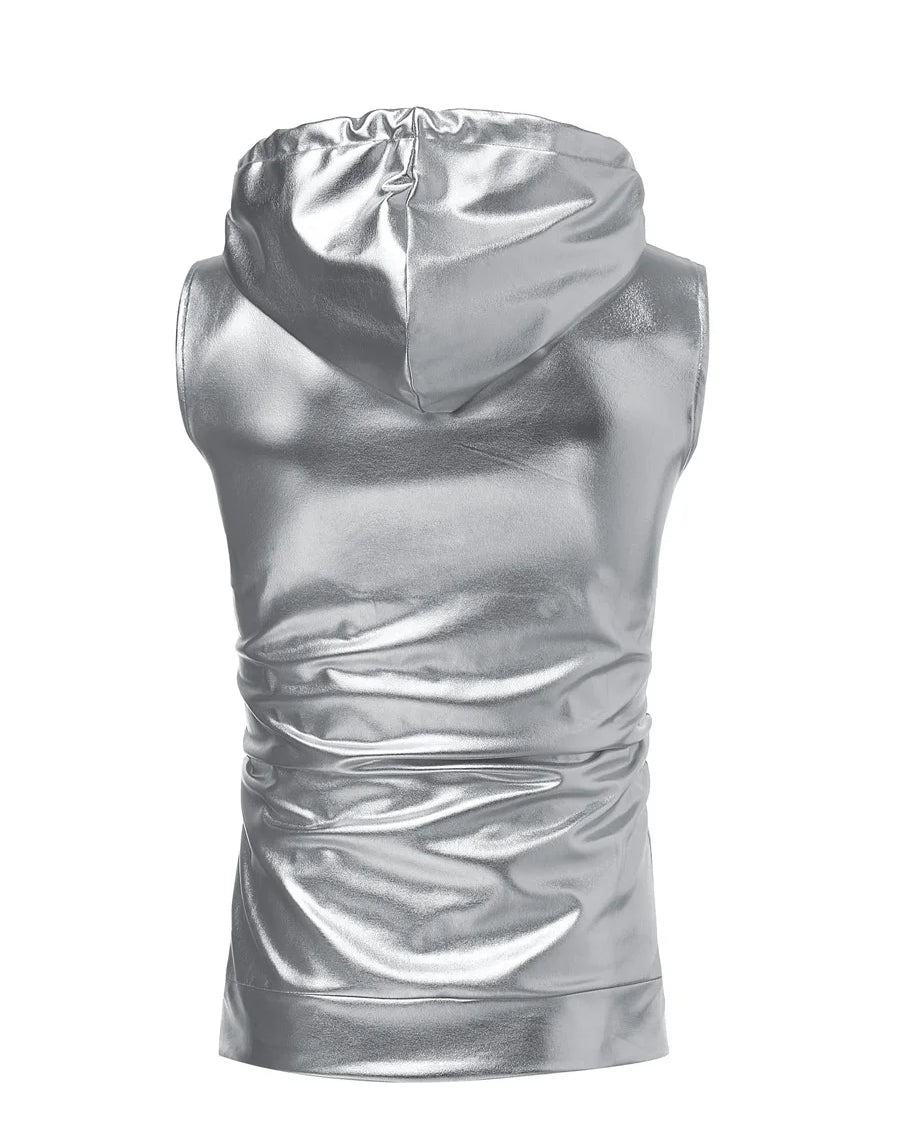 Metallic Hooded T-Shirt