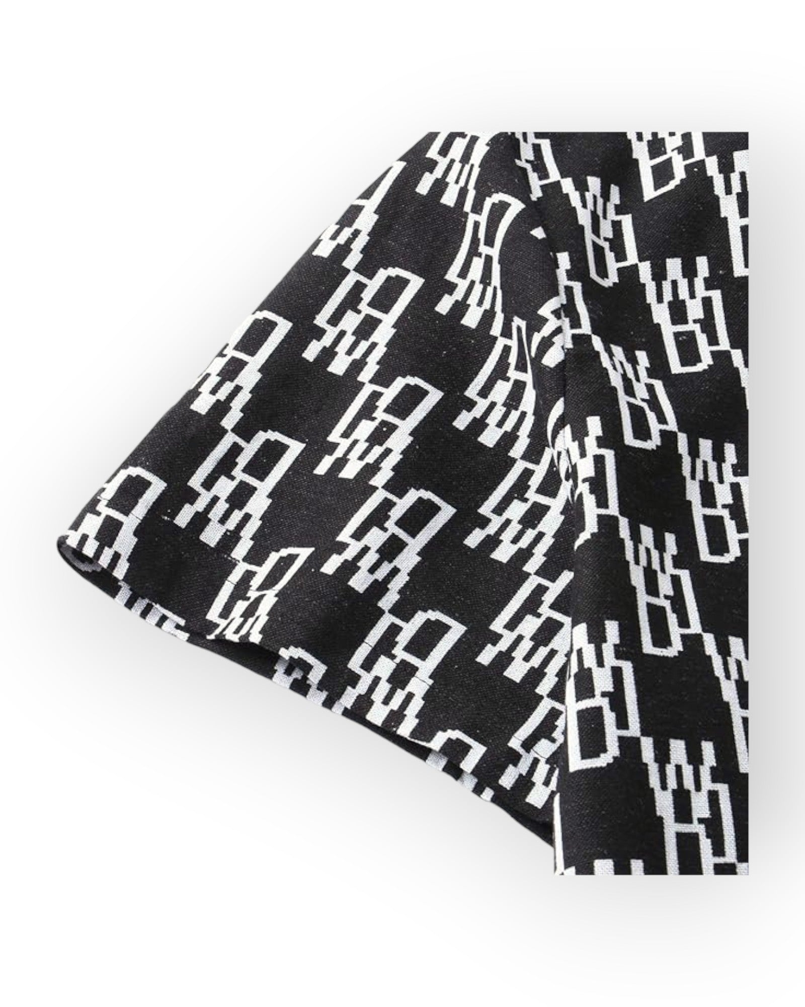 black and white Short Sleeve Retro Shirt