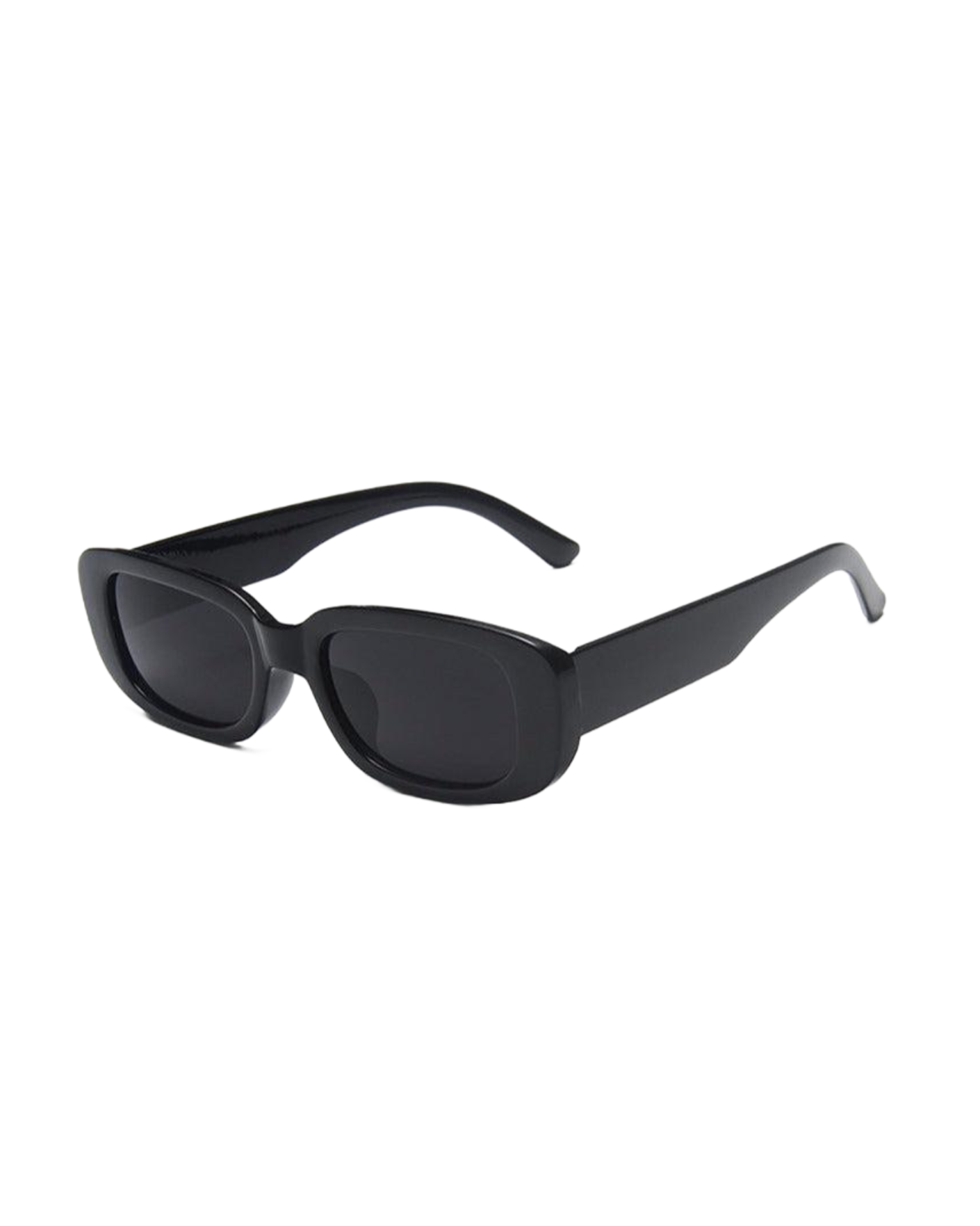 Black Slim Rectangle Sunglasses