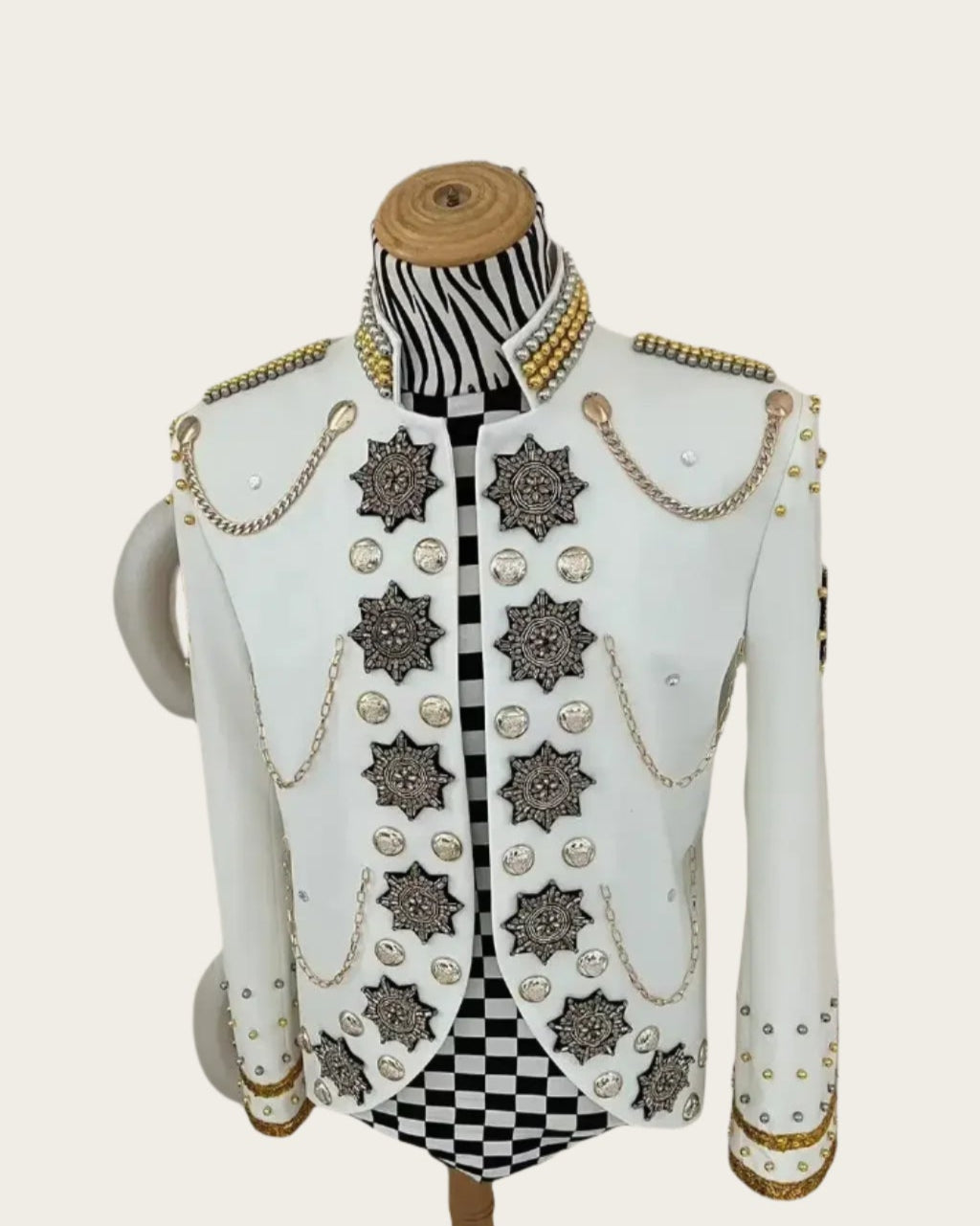 White Military-Style Burning Man Jacket