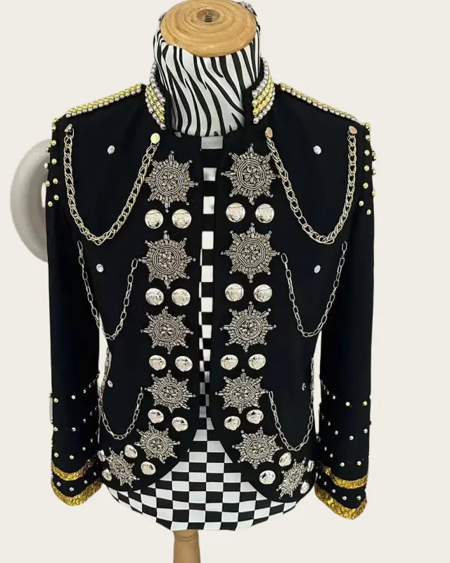 Black Military-Style Burning Man Jacket