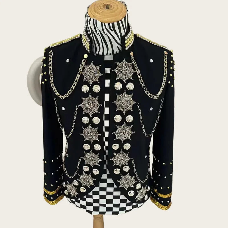 Black Military-Style Burning Man Jacket