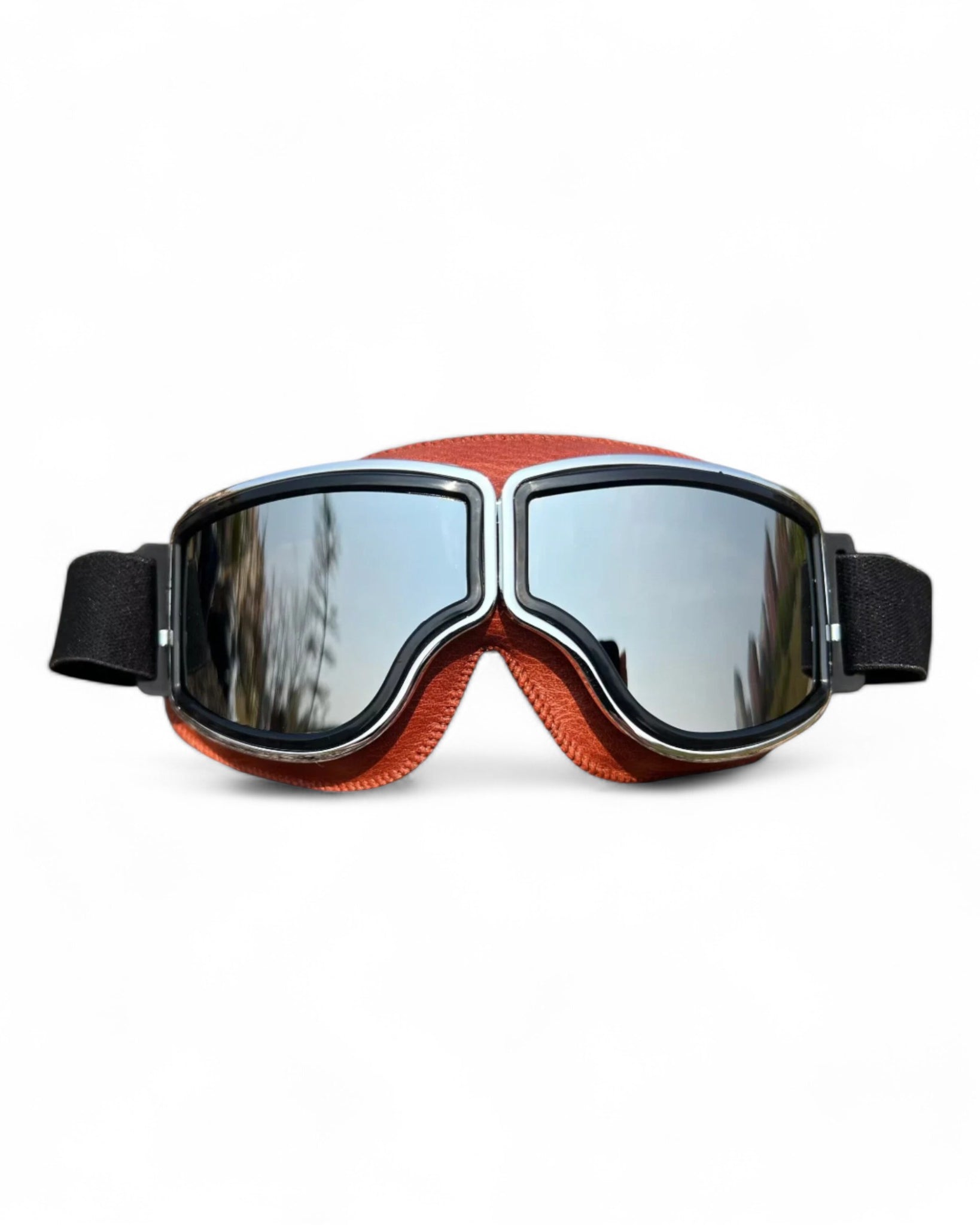 Orange Motorcycle Helmet Goggles