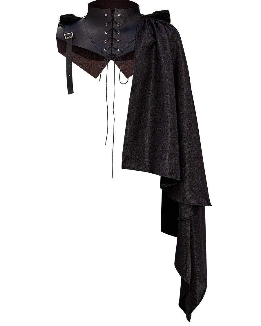 One Size Black Gothic SteamPunk Cape