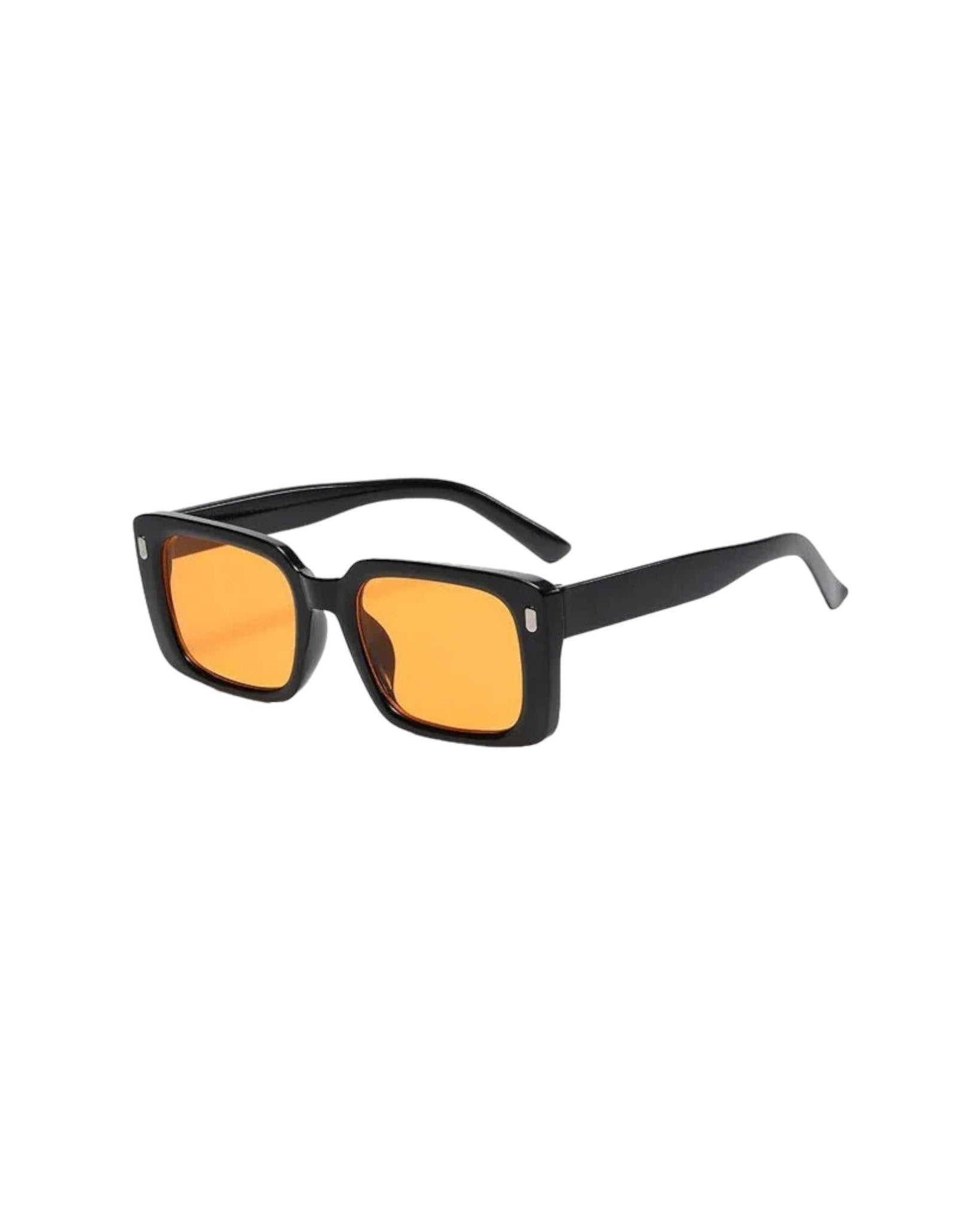 orange lens black frame Oversized Square Sunglasses
