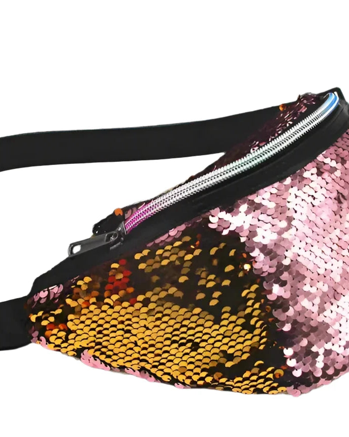 Pink GlimmerPack Sequins Waist Bag