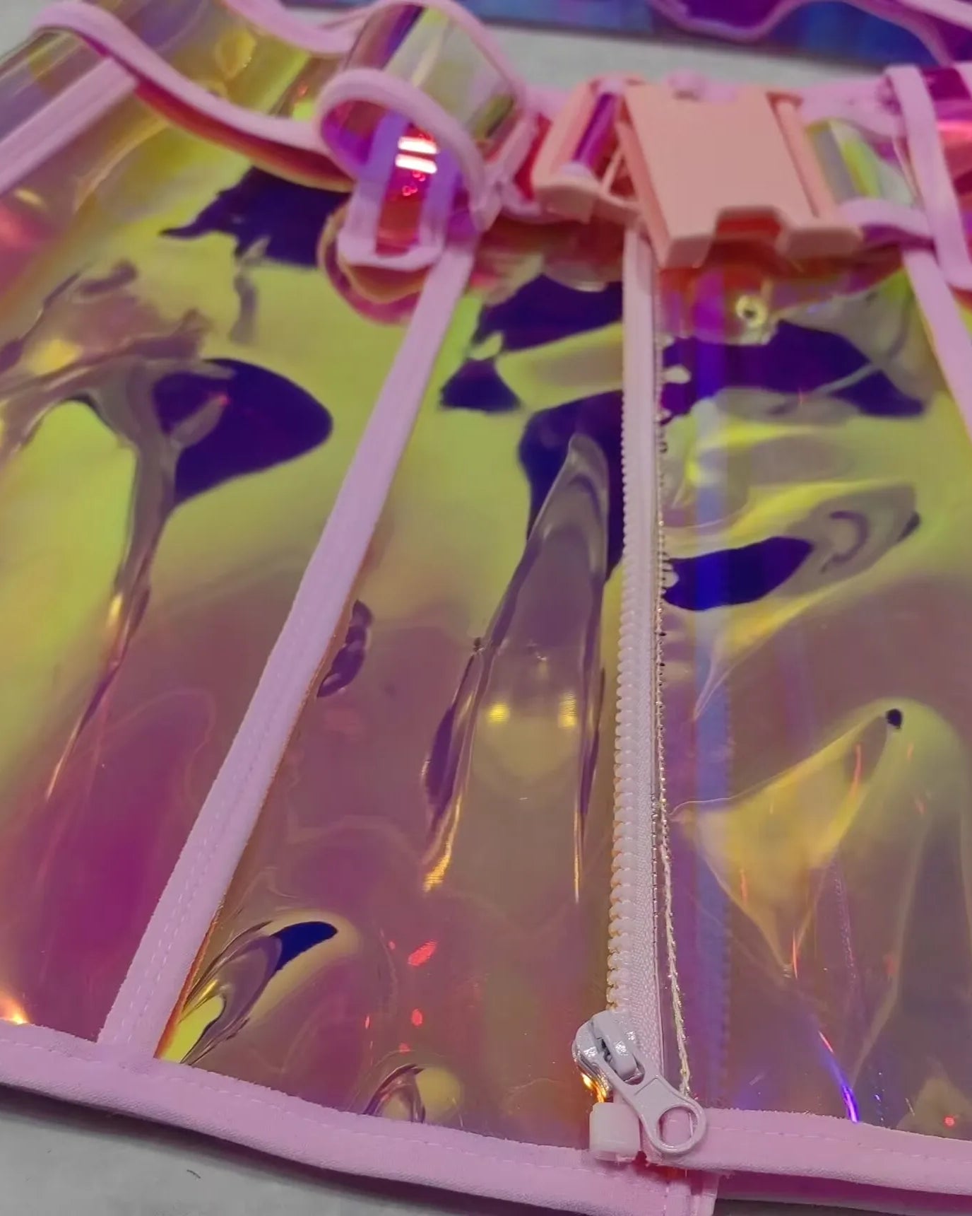 Pink Reflective Top and Skirt Set