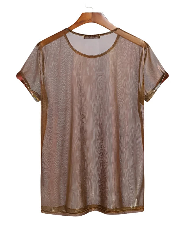 Red Mesh See Through T-Shirt