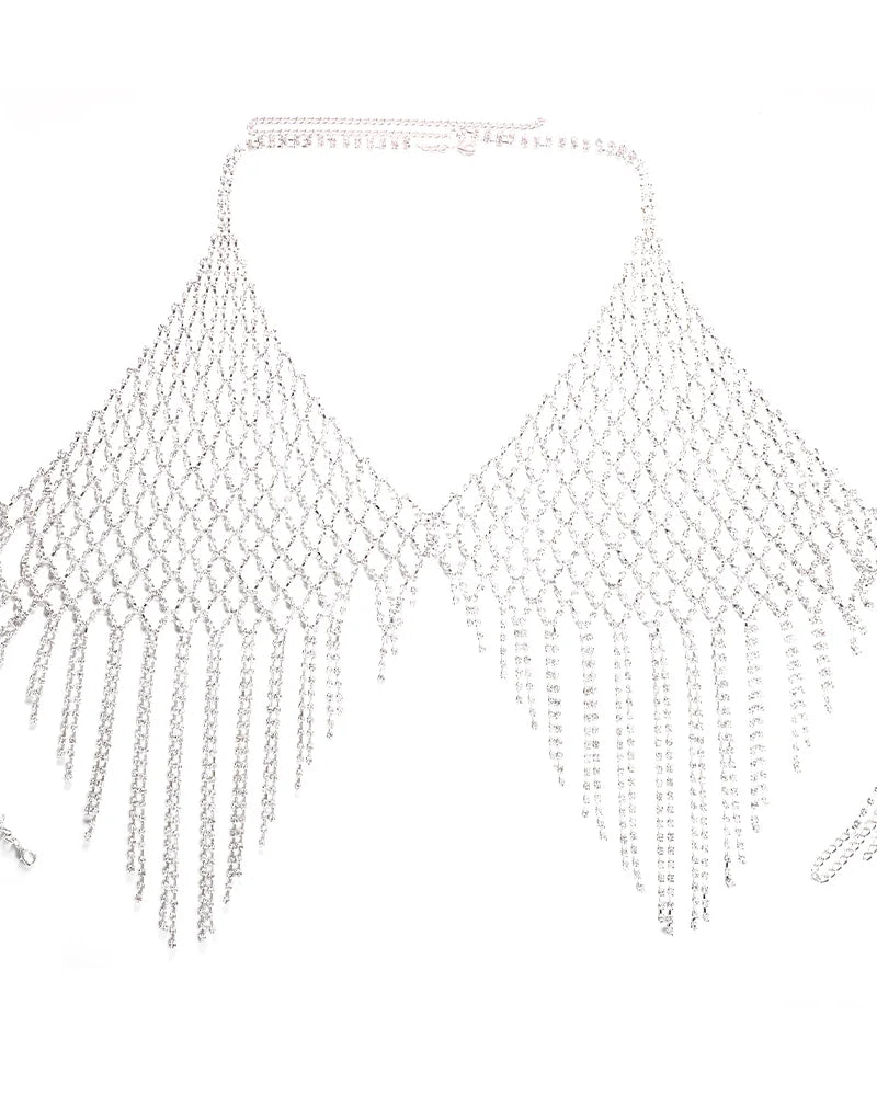 Rhinestone Tassel Bra Chain