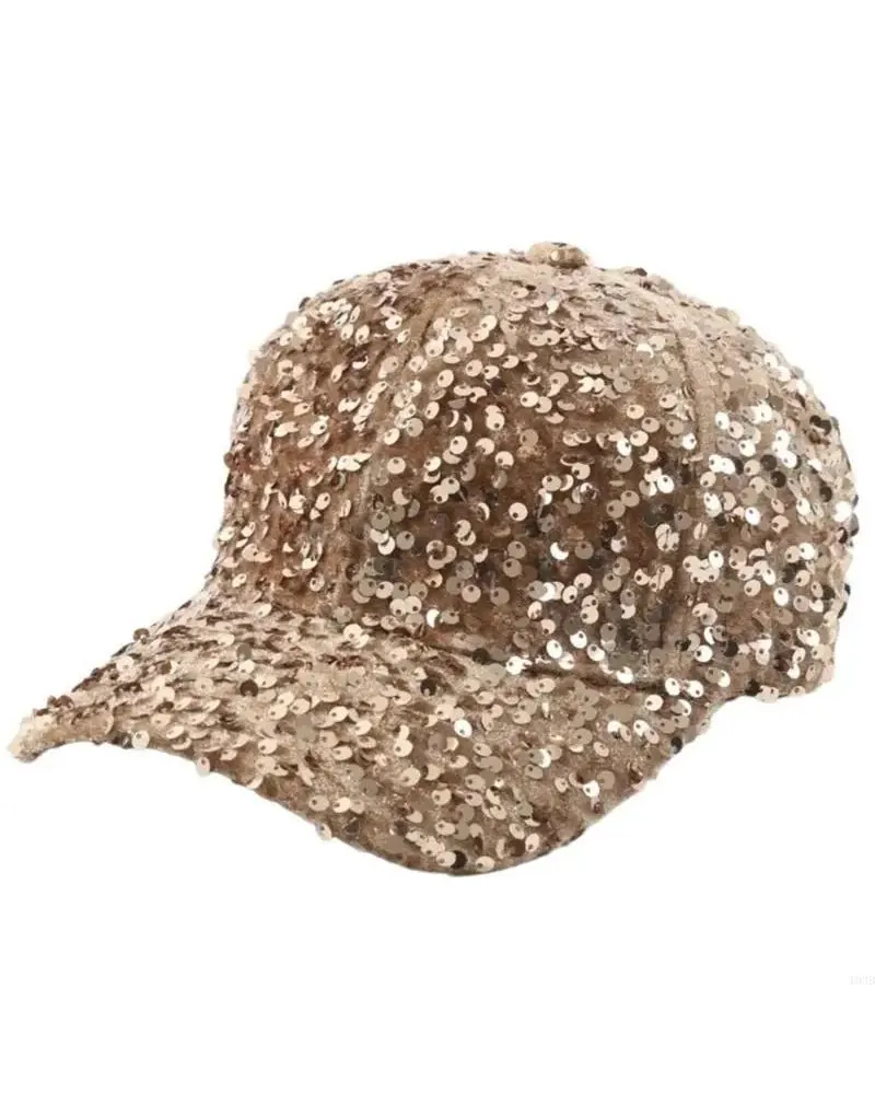 Gorra de Lentejuelas con Brillo Festival Dorado Rosa