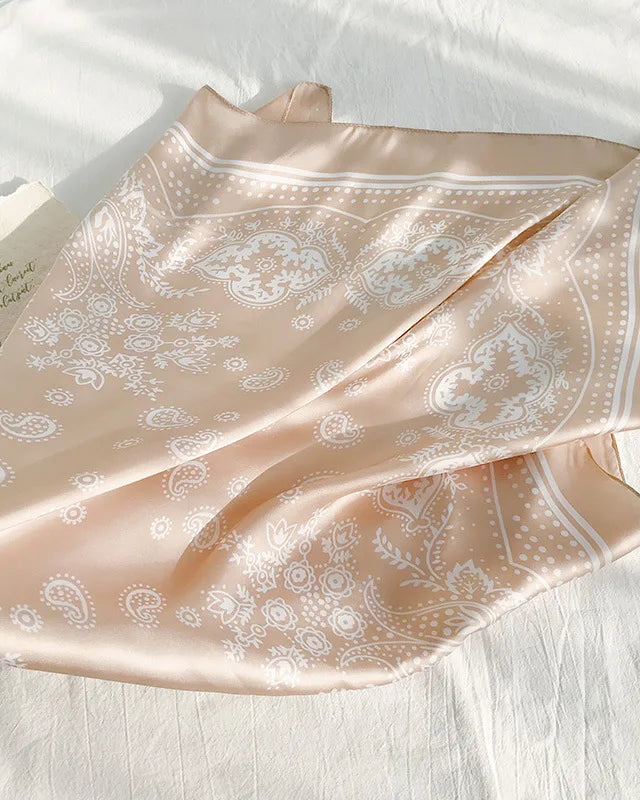 Beige Satin Bandana