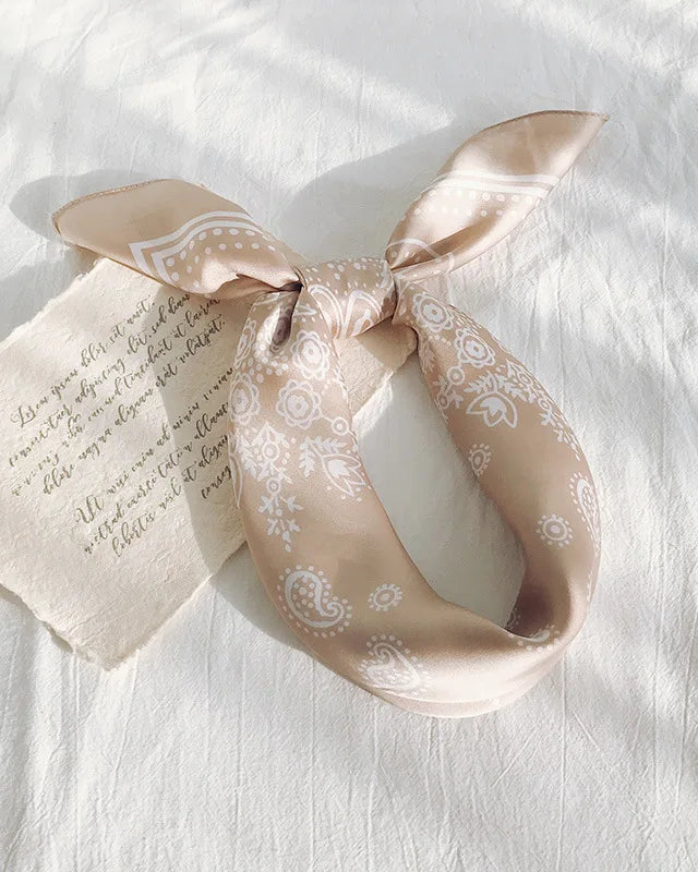 Beige Satin Bandana