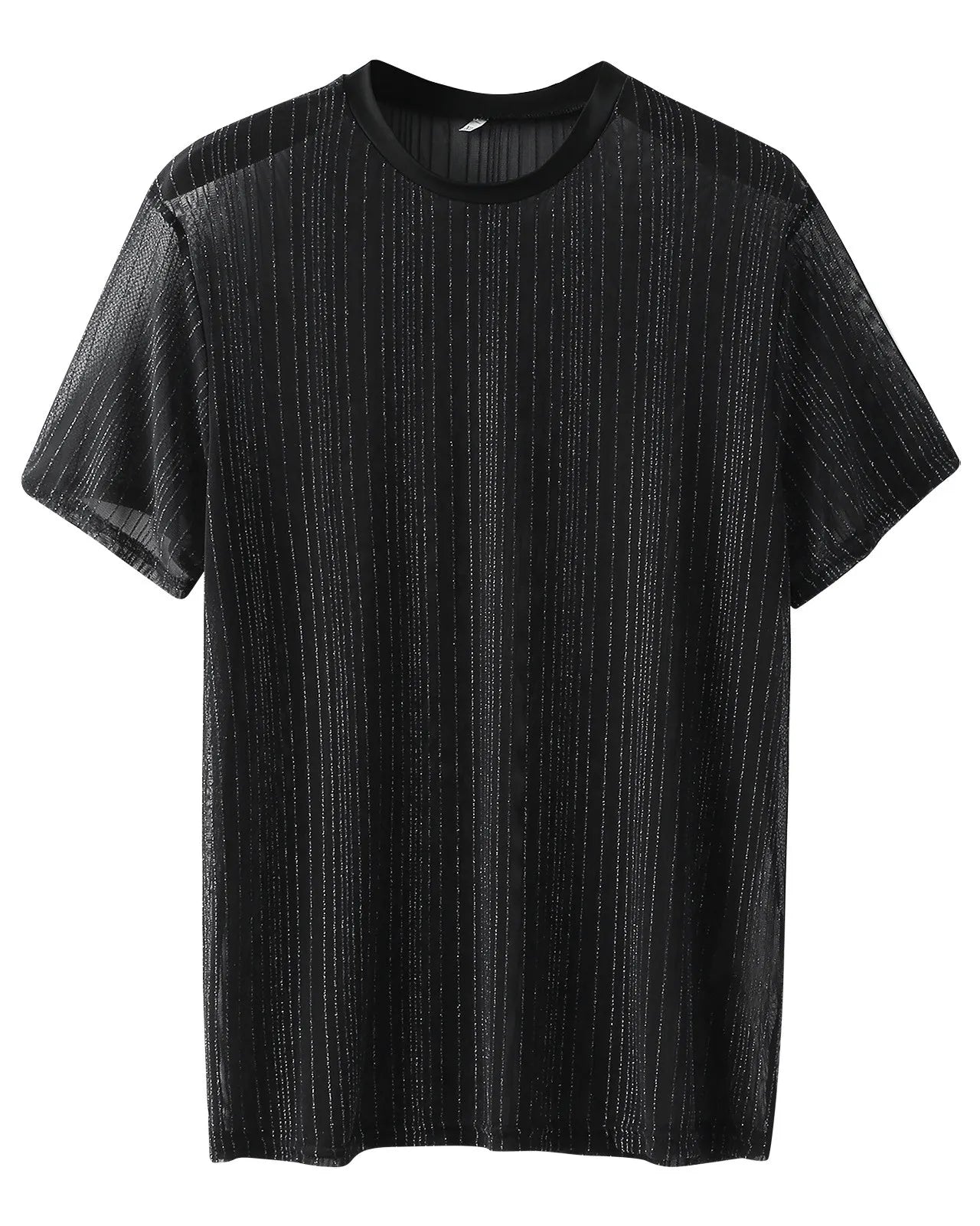 Black Shiny Mesh Shirt