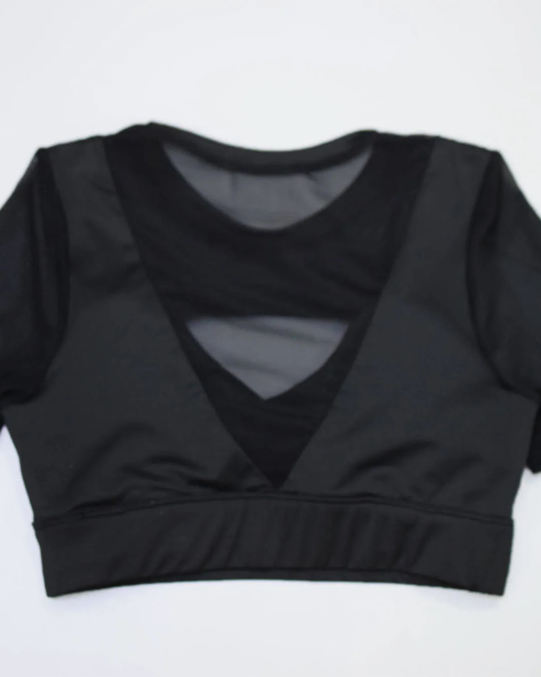 black Short Sleeve Shirt with Sexy Cut