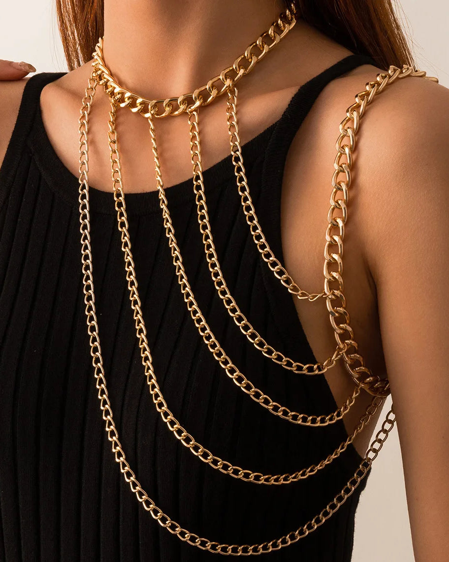 Golden Shoulder Chain Necklace