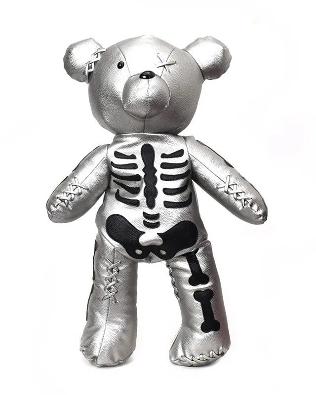 Silver Big Gothic Punk Teddy Bear Backpack