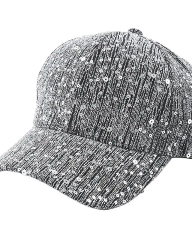 Silver Festival Glitter Sequin Cap