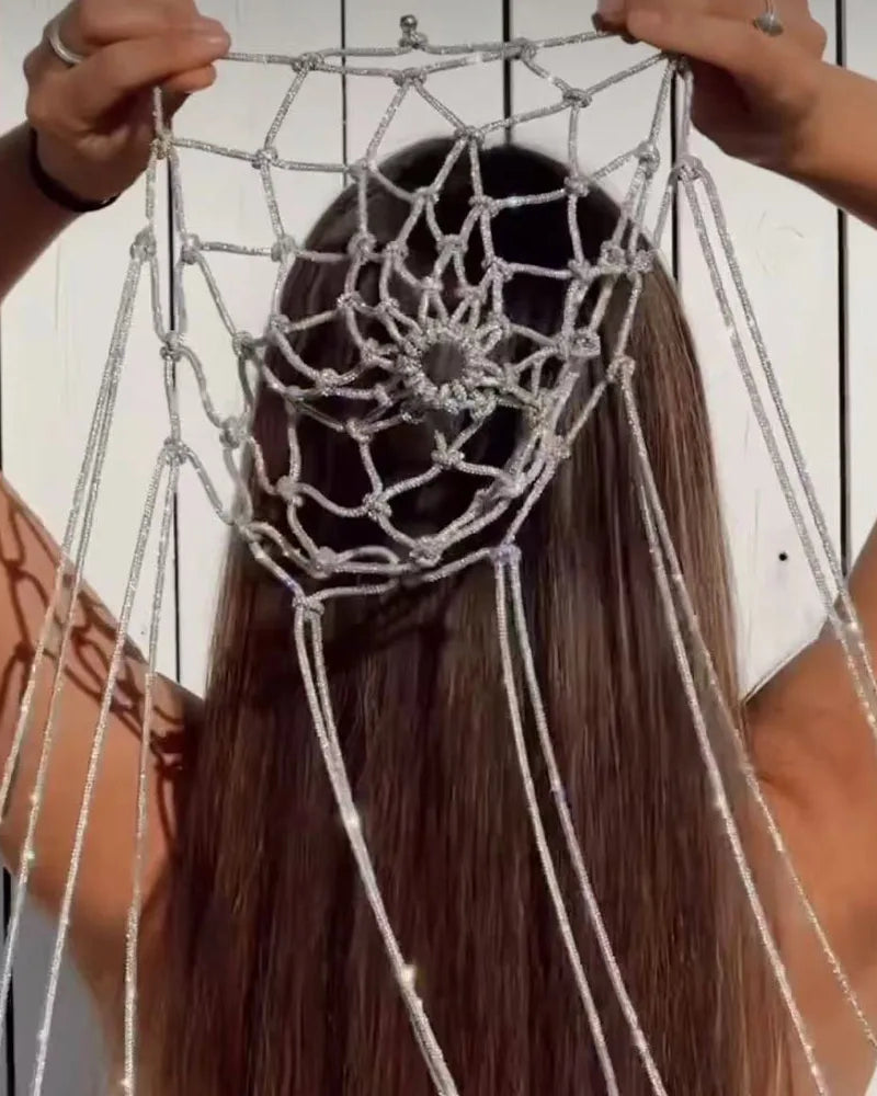 Silver Rhinestone Flapper Festival Headband