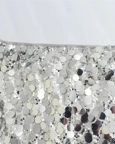 Close-up of Sequin Mini Skirt showcasing shiny sequins, perfect for festivals and nightlife.