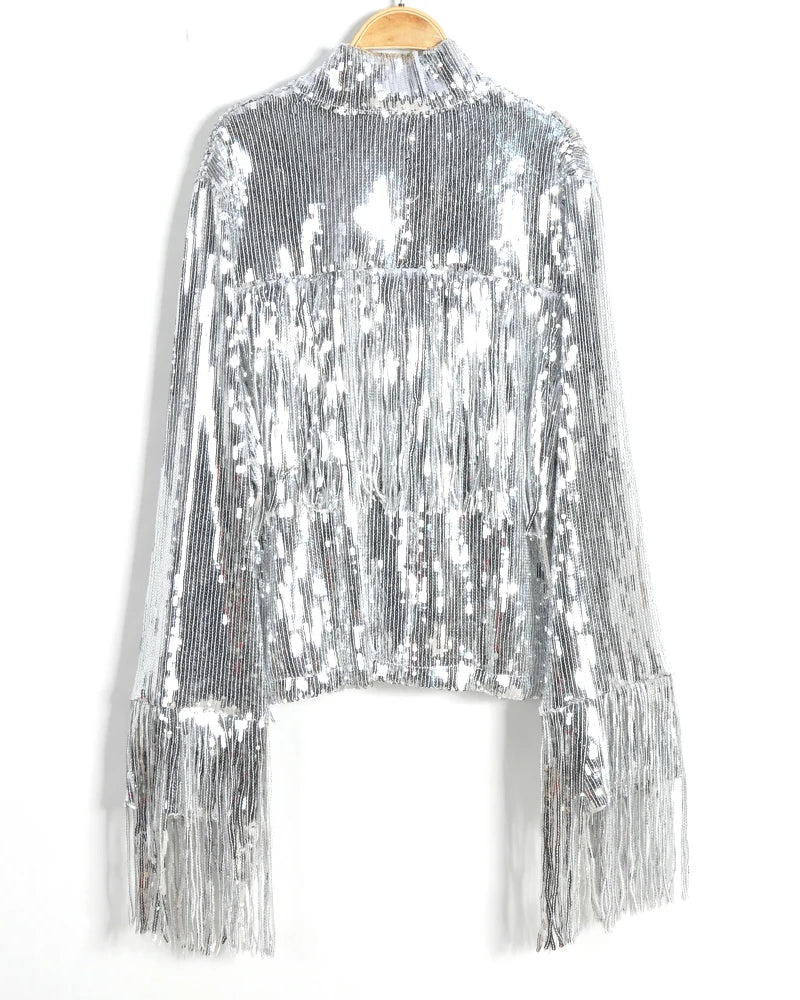 Tassel Sequin Jacket Front View