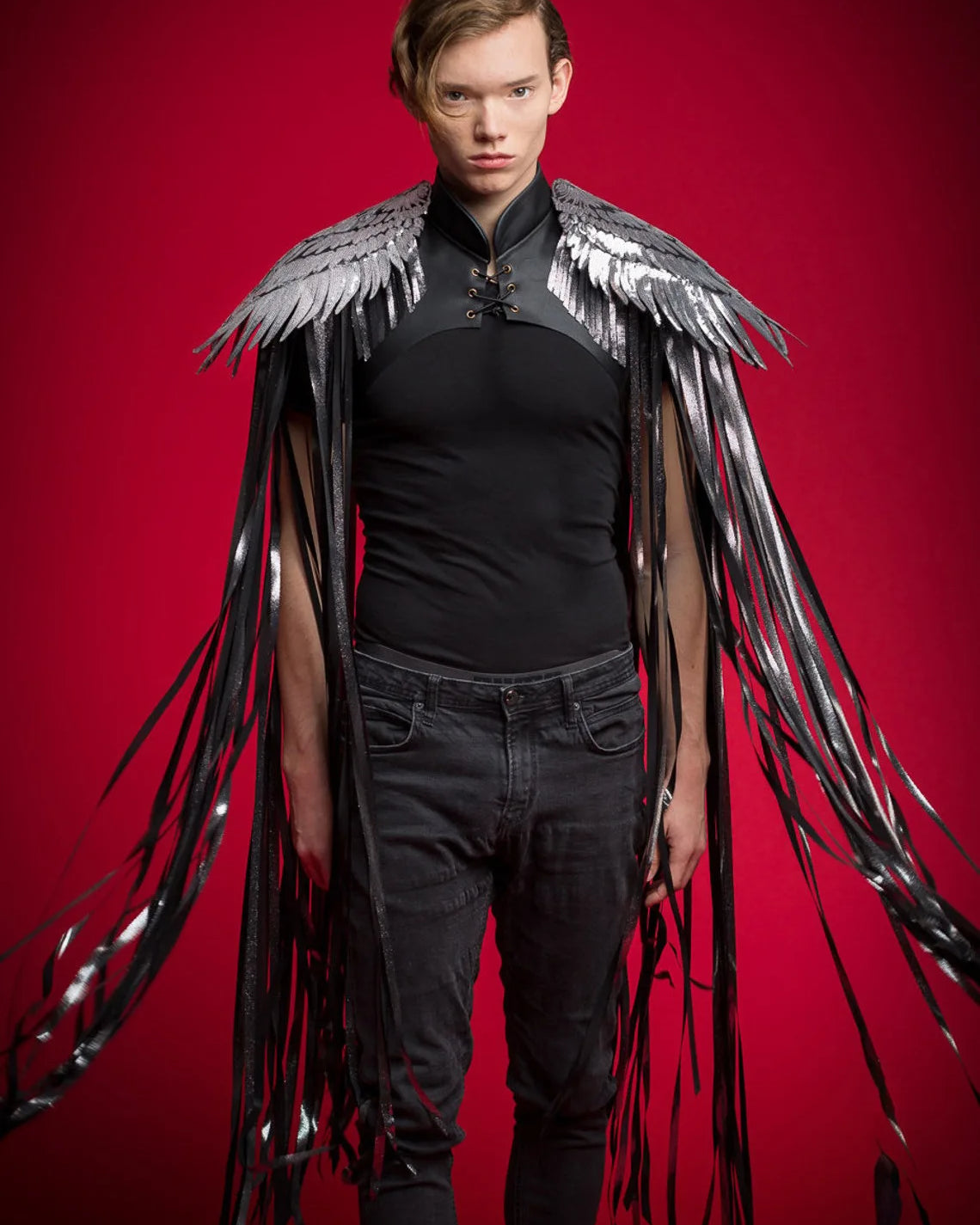 Cosplay Long Tassel Wings with shimmering sequins and flowing tassels for dramatic festival looks.