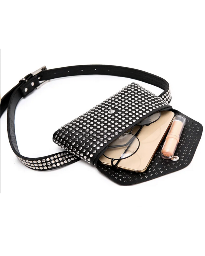 Black Bag with Belt rivet