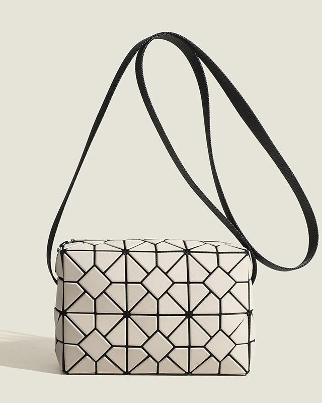 Beige Geometric Handbag Crossbody Bag