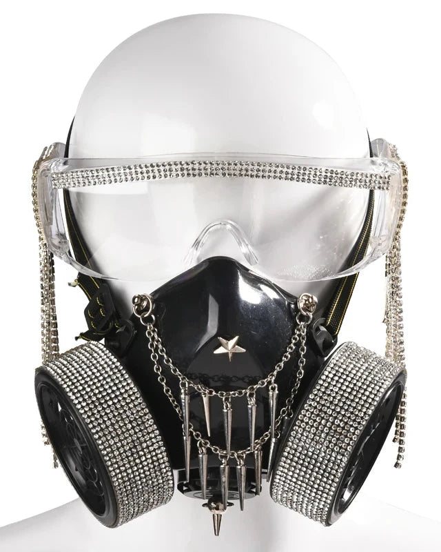 Steampunk Glasses Mask with Rhinestones