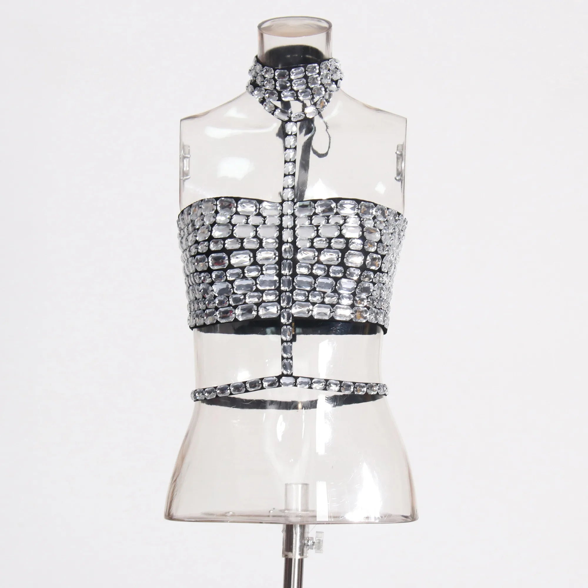 Top Rhinestones Strapless Top and Short