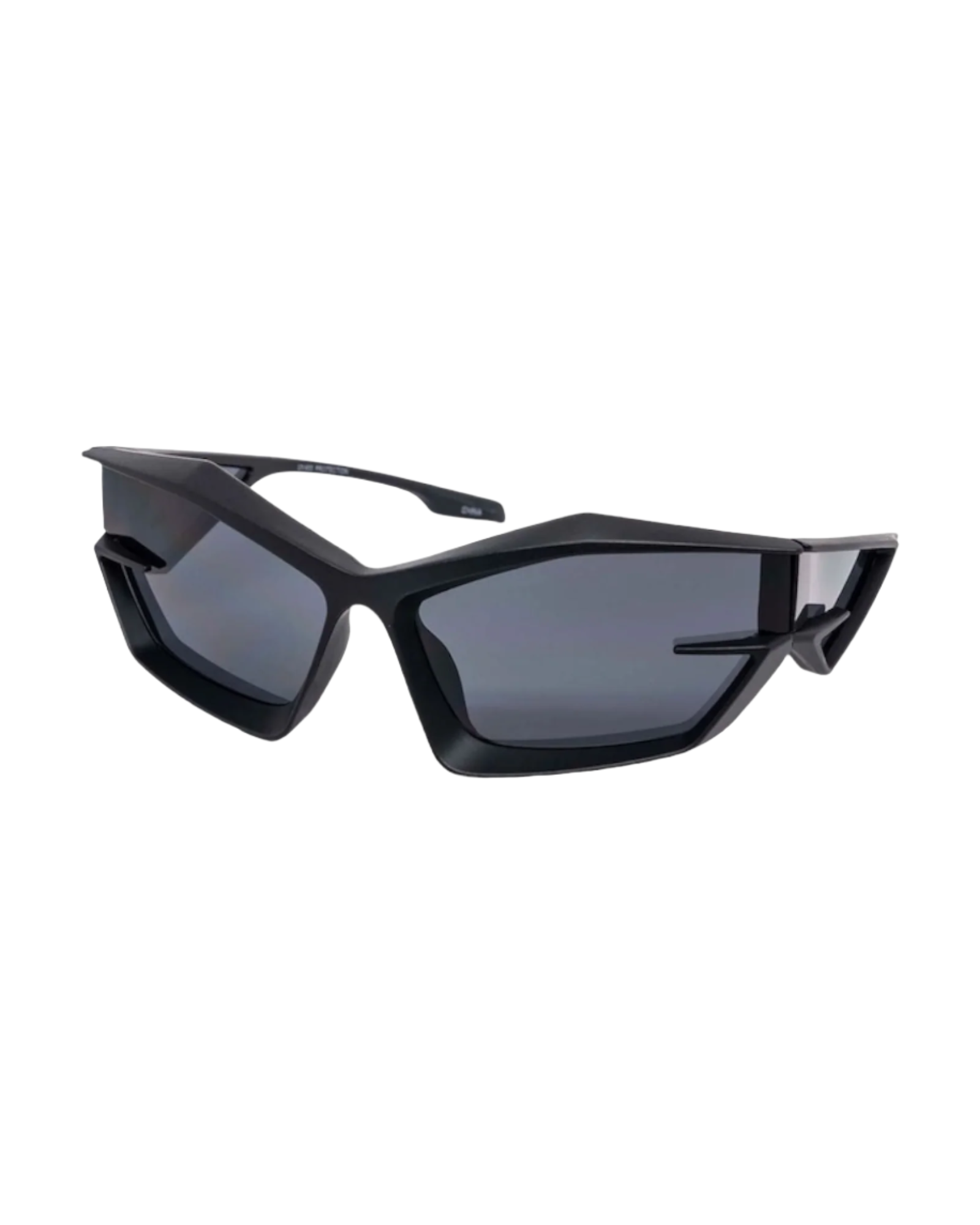 Total Black HELSINKI - Giv Cut Futuristic Wrap Around Sunglasses