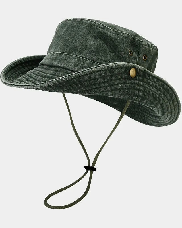 Military Green Washed Fishman Bucket Hat