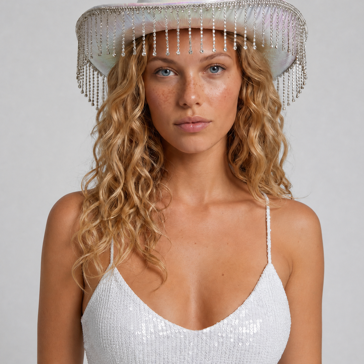 Dgorgeous Fashions Hat Sun Hat Womens One Size White Wide Brim Rhinestone Church Large Bow Rhinestone Braid Church Hat New | Mercari main image 3